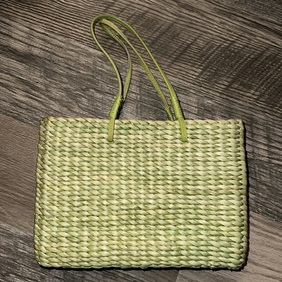 Sun and Sand straw handbag purse green palm trees - Picture 11 of 14